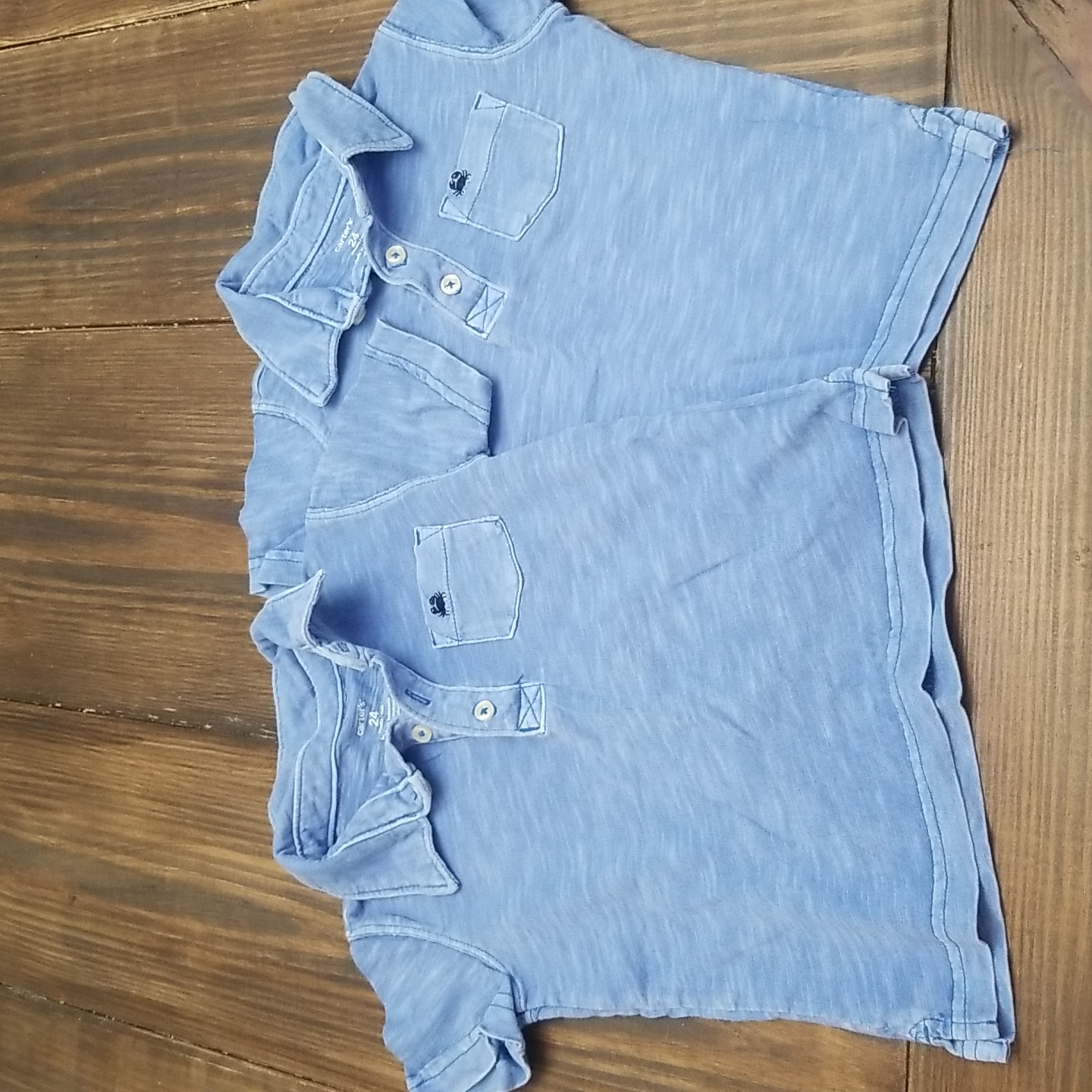 Carter's Heathered Blue Polo Shirts 24 Months Twins